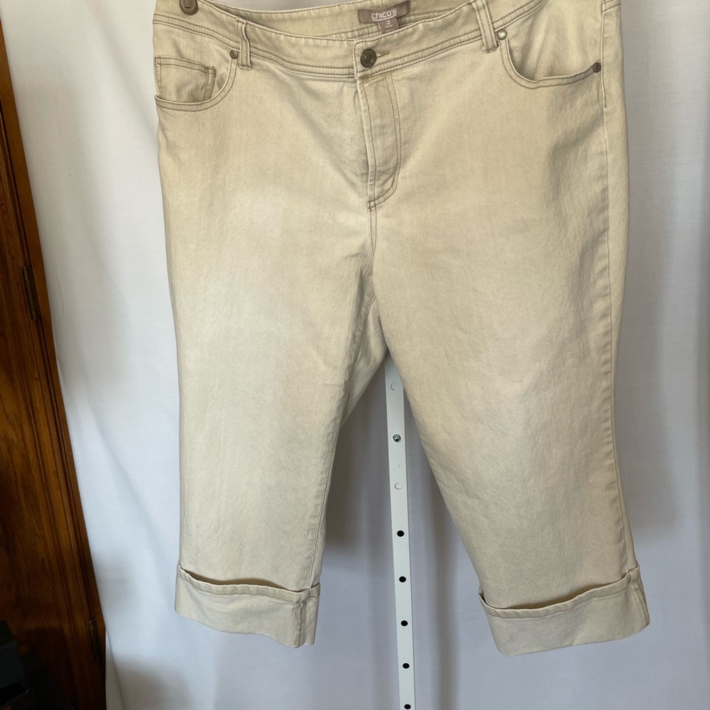 Chico’s Capri Crop Cuffed Jeans Sz 3